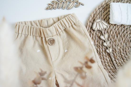 0,5 MTR. ♥ WEICHER FEINCORD HERZCHEN SAND ♥