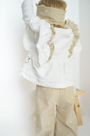 0,5 MTR. ♥ RÜSCHEN JERSEY - WEISS ♥