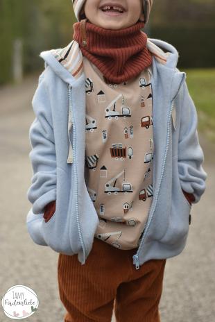 0,5 MTR. ♥ Doubelface Baumwollfleece HELLBLAU MELANGE - 100% Baumwolle ♥