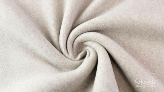 0,5 MTR. ♥ Doubelface Baumwollfleece BEIGE MELANGE - 100% Baumwolle ♥