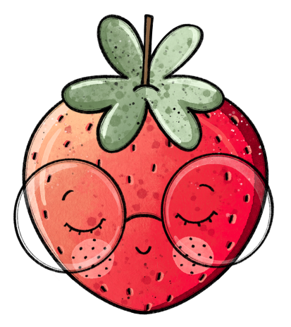 1 Stück - BÜGELBILD BUNTES GLÜCK ERDBEERE 15x13cm