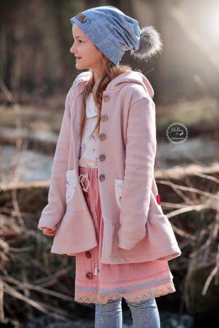0,5 MTR. ♥ Doubelface Baumwollfleece ROSE MELANGE - 100% Baumwolle ♥