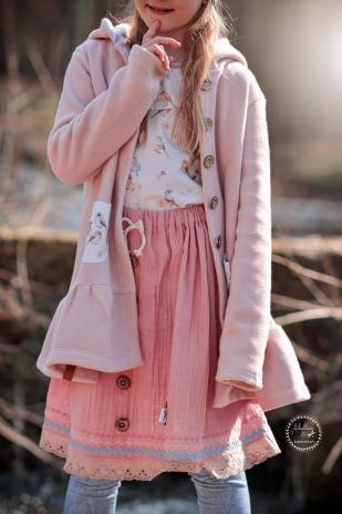 0,5 MTR. ♥ Doubelface Baumwollfleece ROSE MELANGE - 100% Baumwolle ♥