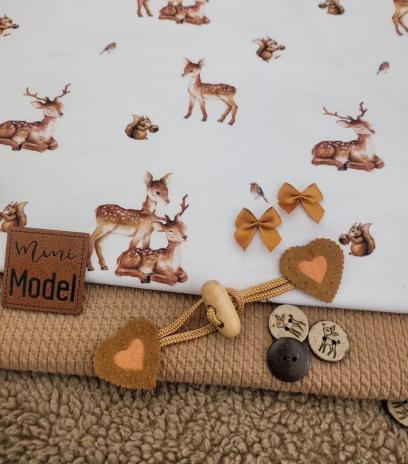 0,5 MTR.  ♥ FRENCH TERRY REH & EICHHÖRNCHEN ♥