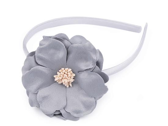 1 STüCK BLuMEN HAARREIF XL BLÜTE - GRAU
