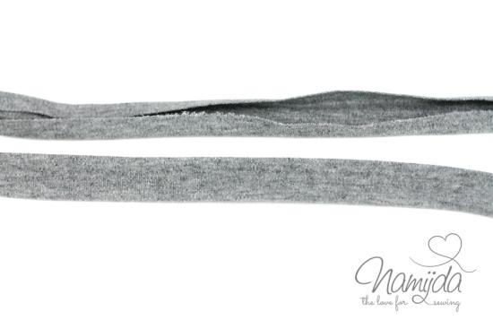 1 MTR. ♥ Elastisches Jersey Schrägband - HeLLGRAU MeLIERT ♥