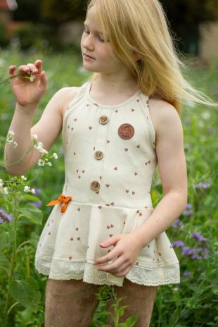 0,5 MTR. ♥ RIPPSTRICK JERSEY HERZCHEN - NATUR ♥