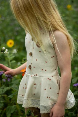 0,5 MTR. ♥ RIPPSTRICK JERSEY HERZCHEN - NATUR ♥