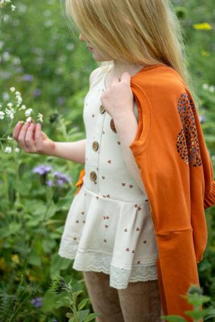 0,5 MTR. ♥ RIPPSTRICK JERSEY HERZCHEN - NATUR ♥