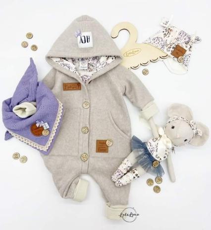 0,5 MTR. ♥ Doubelface Baumwollfleece BEIGE MELANGE - 100% Baumwolle ♥