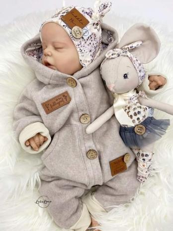 0,5 MTR. ♥ Doubelface Baumwollfleece BEIGE MELANGE - 100% Baumwolle ♥