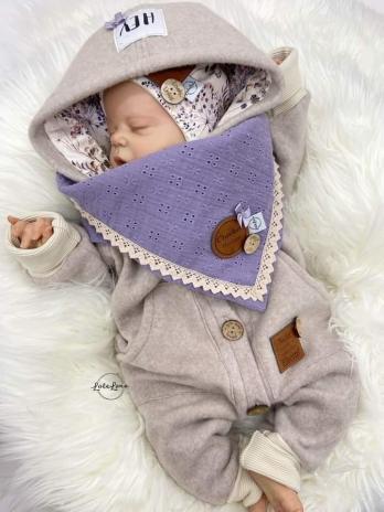 0,5 MTR. ♥ Doubelface Baumwollfleece BEIGE MELANGE - 100% Baumwolle ♥