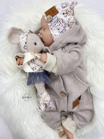 0,5 MTR. ♥ Doubelface Baumwollfleece BEIGE MELANGE - 100% Baumwolle ♥