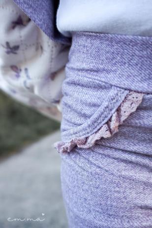 0,5 MTR. ♥ DENIM JEANS - JERSEY - LILA ♥