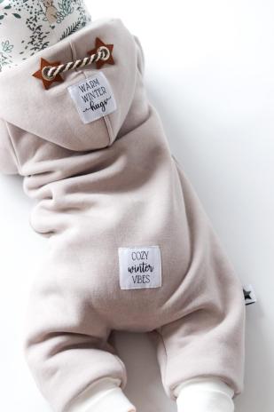 0,5 MTR. HEAVY SWEAT KUSCHLIGER WINTER SWEAT TAUPE MELANGE - 1123-Bündchen passt exakt dazu!