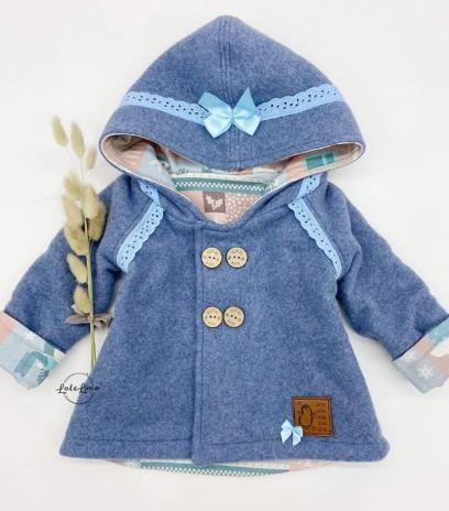 RESTSTÜCK 1,30 MTR. ♥ Doubelface Baumwollfleece DARK JEANS MELANGE - 100% Baumwolle ♥