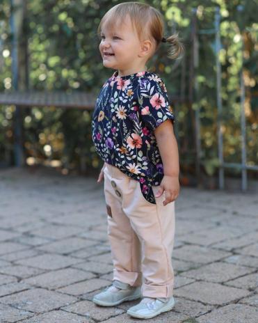 RESSTÜCK 1,30 MTR.  ♥ AQUARELL SUMMER FLOWERFIELD DARK NAVY JERSEY