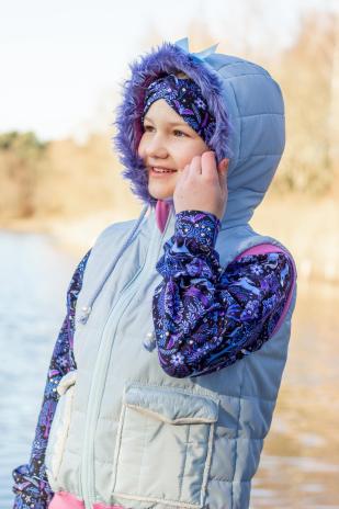 0,5 MTR. WINTERWALD LILA/ROYAL BLAU FRENCH TERRY