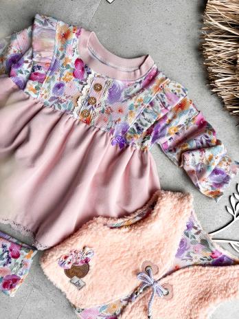 0,5 MTR. ♥ RIPPSTRICK JERSEY  SPRING FLOWERS COLORFUL ♥