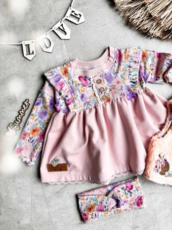 0,5 MTR. ♥ RIPPSTRICK JERSEY  SPRING FLOWERS COLORFUL ♥