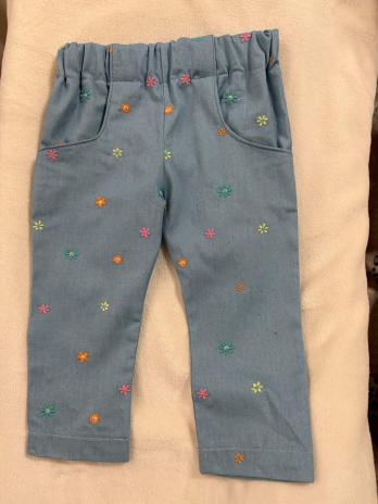 0,5 MTR. JEANS CHAMBRAY BLÜMCHEN