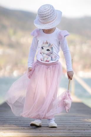 0,5 MTR. ♥ WEICHER GLITZER TüLL ROSE/SILBER ♥