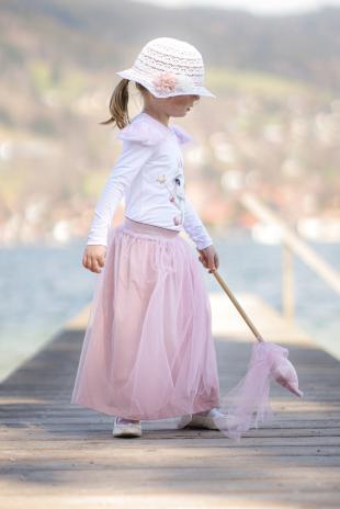 0,5 MTR. ♥ WEICHER GLITZER TüLL ROSE/SILBER ♥