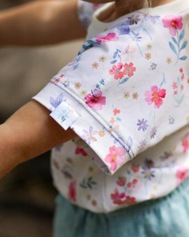 0,5 MTR. ♥ FLOWERS GARDEN COLOURFUL BIO JERSEY ♥