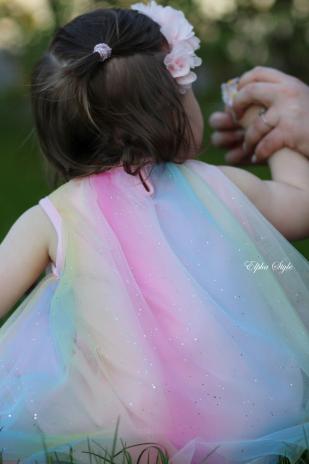 0,5 MTR. ♥ WEICHER *GLITZER* FARBVERLAUF RAINBOW MuLTICoLour TüLL ♥