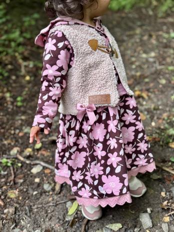 0,5 MTR. AUTUMN AUBERGINE FLOWERFIELD - FRENCH TERRY