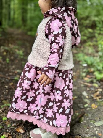 0,5 MTR. AUTUMN AUBERGINE FLOWERFIELD - FRENCH TERRY