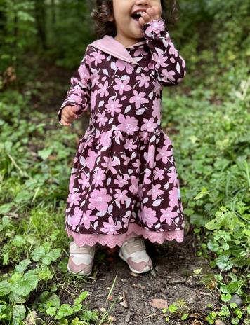 0,5 MTR. AUTUMN AUBERGINE FLOWERFIELD - FRENCH TERRY