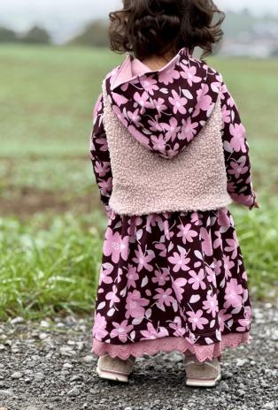 0,5 MTR. AUTUMN AUBERGINE FLOWERFIELD - FRENCH TERRY