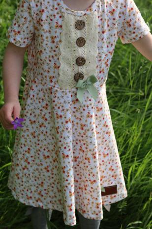 0,50 MTR. ♥ PETITE FLEUR STREUBLüMCHEN HELLGELB/MINZE JERSEY ♥