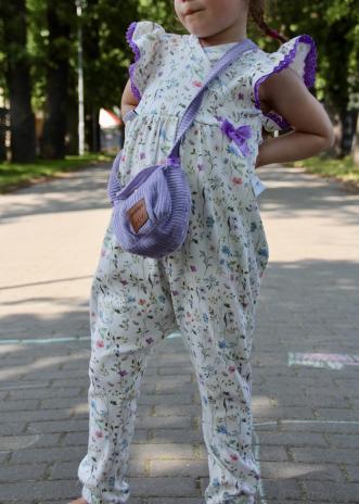 0,5 MTR. ♥ RIPPSTRICK JERSEY SUMMER FLOWERS HELLBLAU ♥