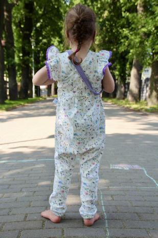 0,5 MTR. ♥ RIPPSTRICK JERSEY SUMMER FLOWERS HELLBLAU ♥