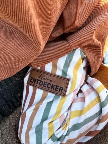 0,50 MTR. ♥ STREIFEN JERSEY BRAUN / KHAKI  ♥