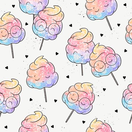 0,5 MTR. ♥ ZUCKERWATTE EIGENPRODUKTION - JERSEY ♥