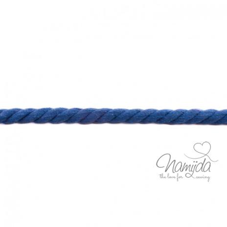 1 MTR. ♥ XXL Gedrehte Hoodie Kordel Kobalt Blau meliert - 12mm ♥