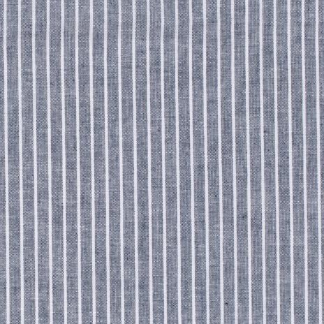 0,5 MTR. ♥ STREIFEN CHAMBRE BAUMWOLL LEINEN NAVY  ♥