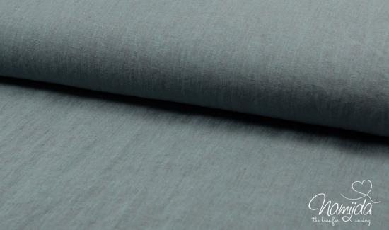 0,5 MTR. ♥ 100% LEINEN DuSTY MINT DuNKEL MELIERT ♥