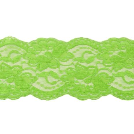 1 MTR. ♥XL Elastische Spitzeborte - LiME- 9,5cm ♥
