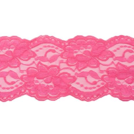 1 MTR. ♥XL Elastische Spitzeborte - PiNK - 9,5cm ♥