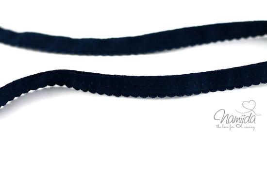 1 MTR. ♥ Elastisches Einfassband -  Schrägband - Dunkelblau ♥