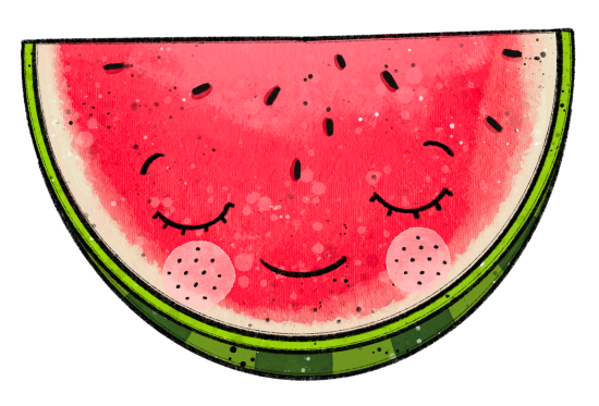 1 Stück - BÜGELBILD BUNTES GLÜCK MELONE 14,5x9cm