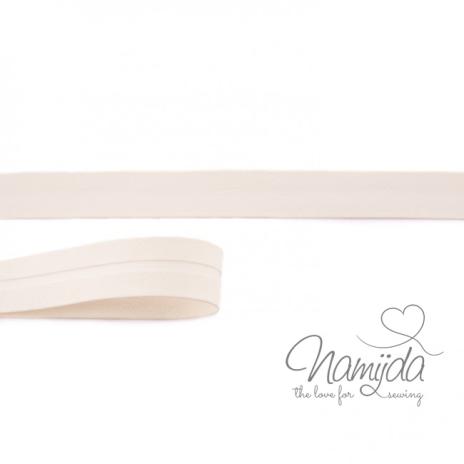 1 MTR. ♥ Kunstleder Schrägband - Natur weiss - 20mm - Einfassband ♥