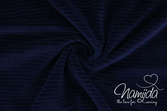 0,5 MTR. ♥ BREITCORD BAUMWOLLJERSEY - NAVY - ELASTISCH ♥