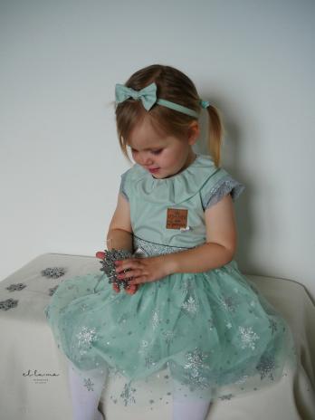 0,5 MTR. ♥ WEICHER EISKRISTALL TüLL MINT ♥