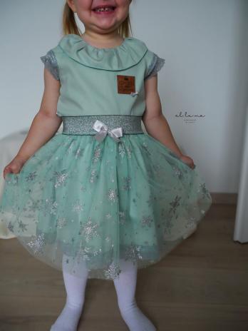 0,5 MTR. ♥ WEICHER EISKRISTALL TüLL MINT ♥