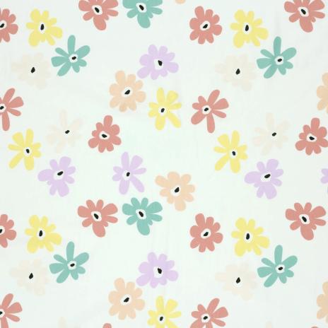 0,5 MTR. ♥ FRÜHLINGS PASTELL BLÜMCHEN JERSEY ♥